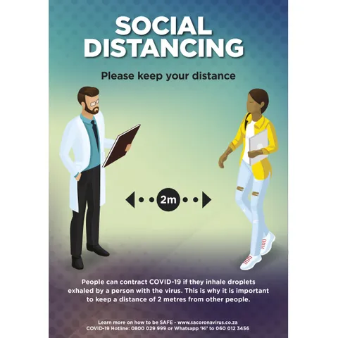 Saturn A0 Social Distance Poster - Per Unit