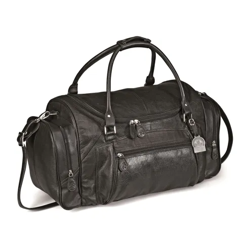 Gary Player Elegant Leather Weekend Bag - Black