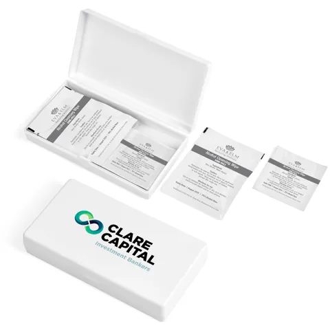 Eva & Elm Abigail Desktop Sanitiser Wipes Set - Solid White
