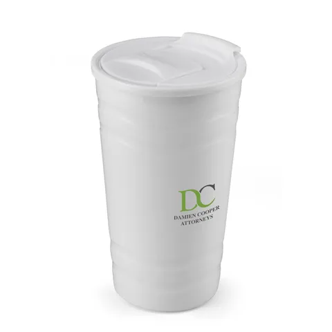 Wavy Double-Wall Tumbler - 450ml - Solid White Only