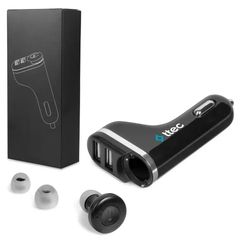 Journey Bluetooth Earbud And Car Charger  - Black