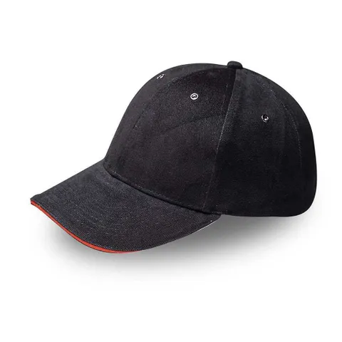 Metal Sandwich Peak Cap  - Black/Red