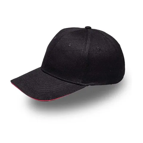 Sandwich Brushed Cotton Cap - Black/Pink