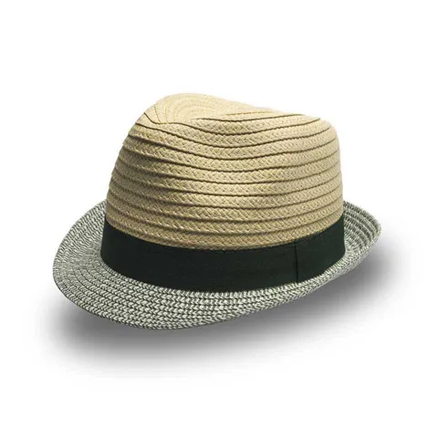 Two-Tone Straw Ladies Fedora