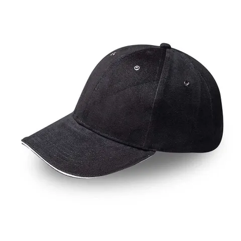 Metal Sandwich Peak Cap  - Black/White