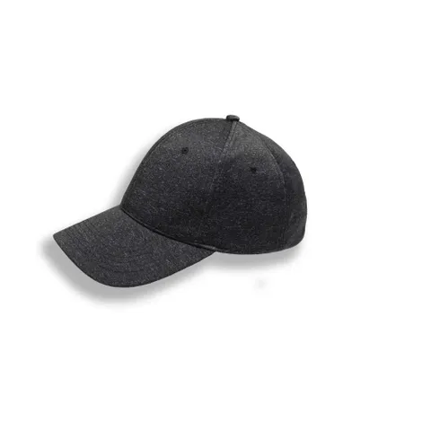 Velcro Enclosure 6 Panel Curved Peak Jersey Melange  - Black