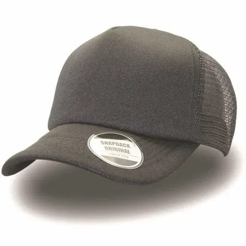 Foam Polysnap Curved Peak Trucker  - Black/Black