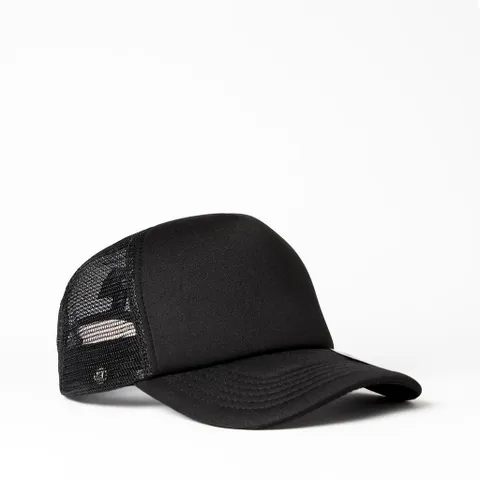 Uflex 5 Panel Curved Peak Snapback Trucker - Black/Black