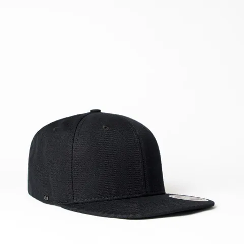 Uflex 6 Panel Flat Peak Fitted - Black