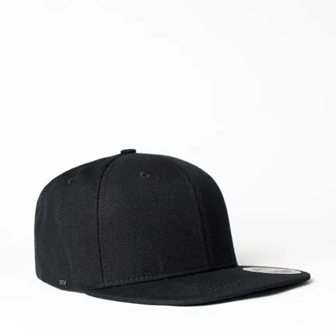 Uflex 6 Panel Flat Peak Snapback - Black/Black