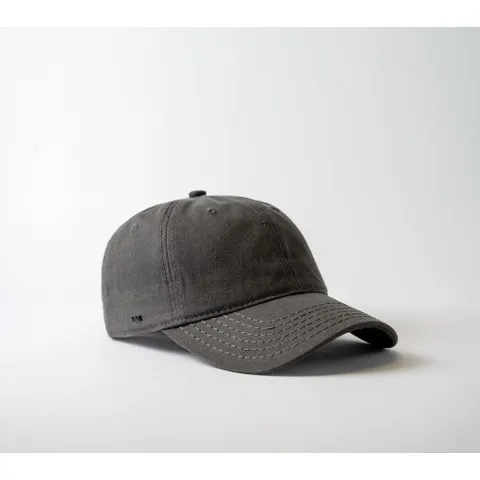 Uflex Waxed Cotton Canvas 6 Panel Adjustable Cap - Charcoal