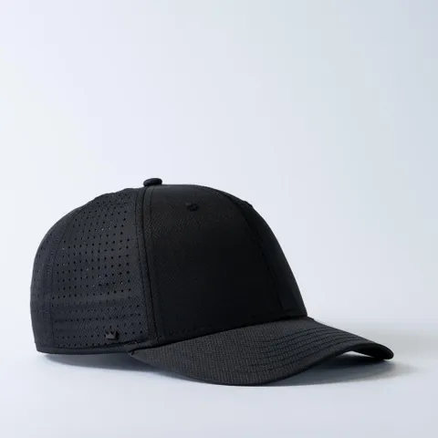 Uflex Laser Cut Technical 6 Panel Baseball Cap - Black