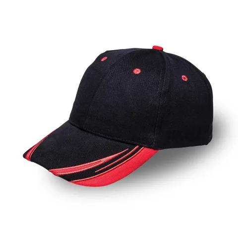 V Stripe Cap - Black/Red
