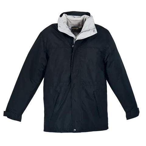 Mens 3-In-1 Jacket - Black With Silver