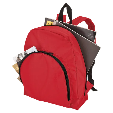 Backpack With Arched Front Pocket - 600D - Navy