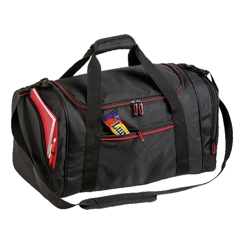 High Performance Contrast Colour Sports Bag - Black With Red