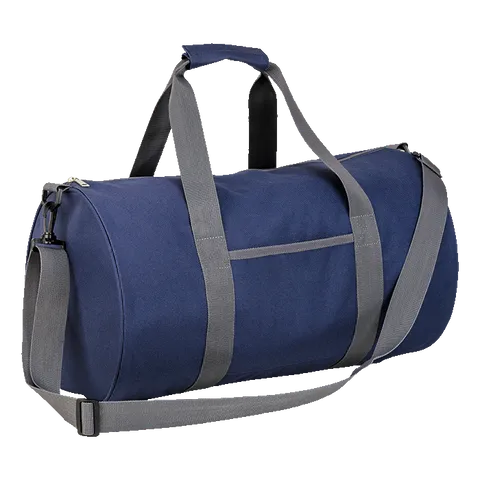 Barrel Shaped Sports Bag - Navy