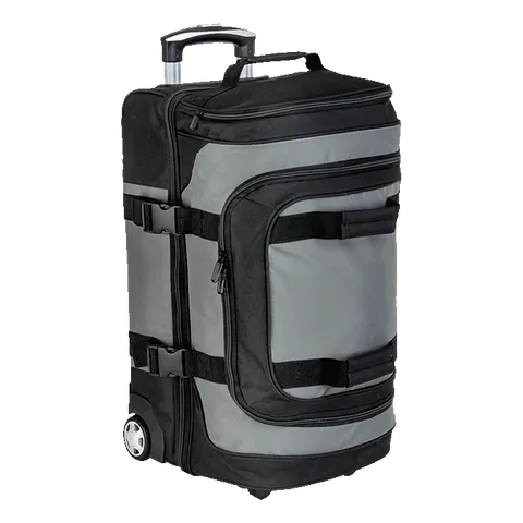 Dual Strap Double Decker Trolley Bag - Black With Grey