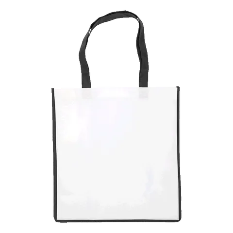 Non Woven Shopper with Coloured Trim - Black