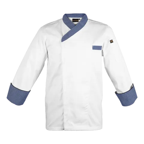Pitseng Chef Jacket - White With Navy