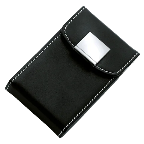 Hinged Lid Business Card Case - Black