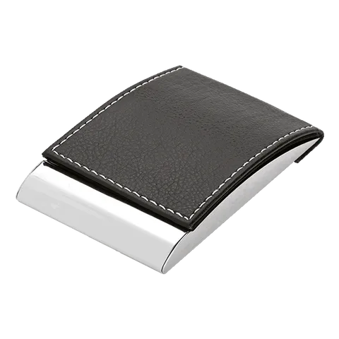 Business Card Case With Magnetic Lid - Black