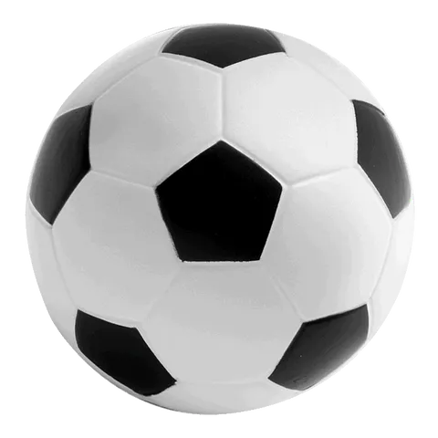 Soccer Ball Shaped Stress Ball - Black With White