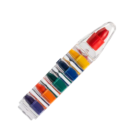 6 Wax Crayons In Transparent Case - Clear