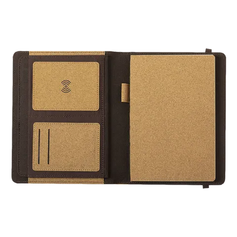 Toskan Notebook With Wireless Charger - Natural