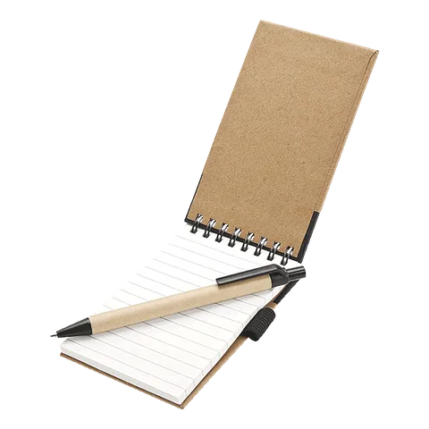 Recycled Jotter Pad and Pen - Black
