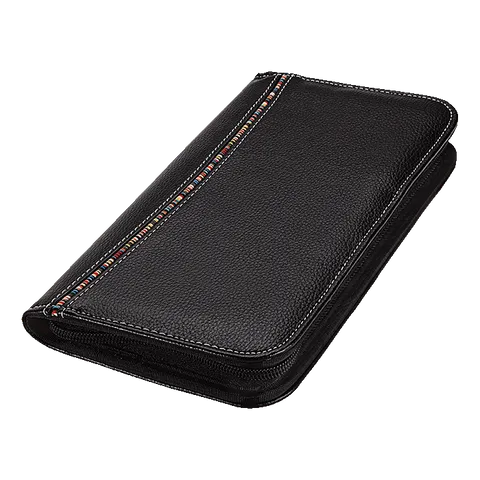 Tribal Stripe Zippered Passport Wallet - Black