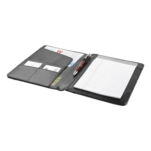 A5 Bonded Leather Folio - 30 Pages - Black