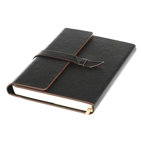 Executive A5 Notebook with Strap - Black