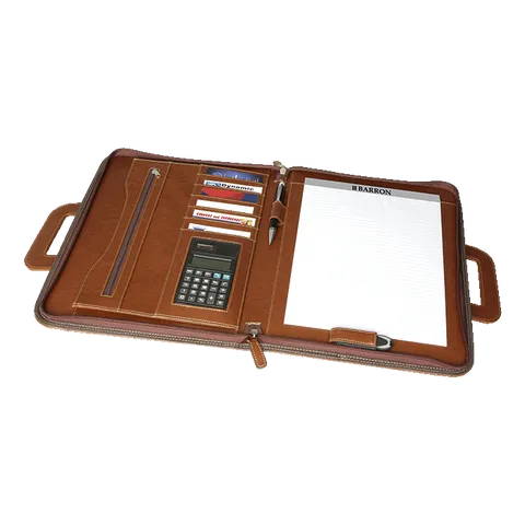 Single Stitch Leatherette Zippered Binder - Black