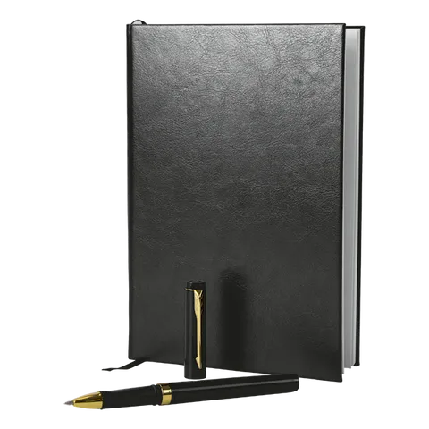 A5 Notebook With Pen Gift Set - Black