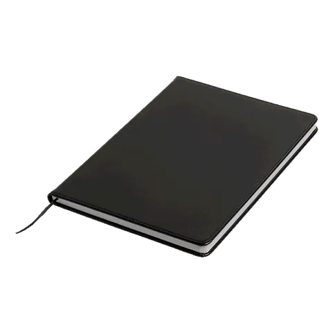 A4 Notebook Bound In PU Cover - Black
