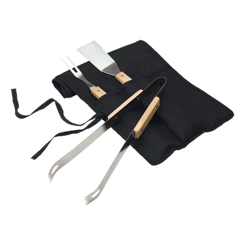 3 Piece Braai Set in Carry Case - Black