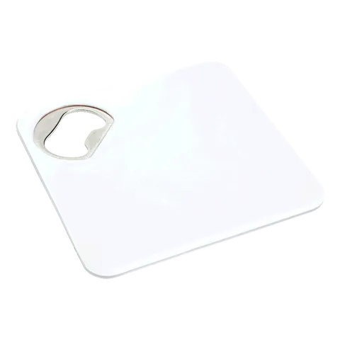 Coaster With Bottle Opener - White