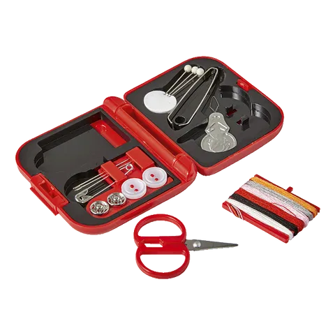 Travel Sewing Kit In Plastic Case - Black