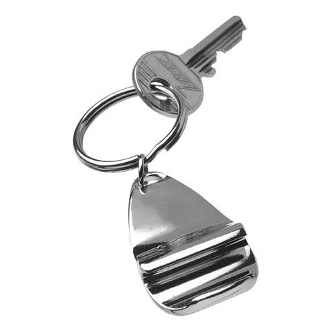 Stylish Metal Bottle Opener Keychain - Silver