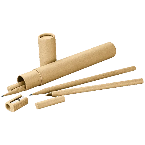 Recycled Pen and Pencil Set - Natural