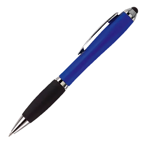 Ballpoint Pen with Rubber Grip and Stylus