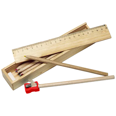 Stationery Set in Wooden Box - Neutral