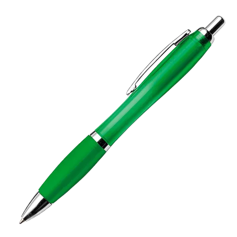 Curved Design Ballpoint Pen with Coloured Barrel