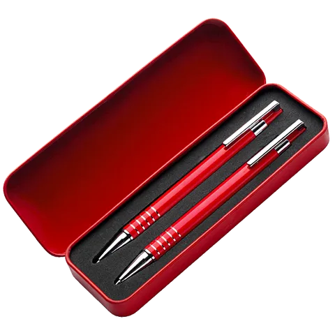 Lacquered Barrel Matching Ballpoint Pen and Clutch Pencil Set