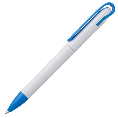 Twist Action Ballpoint Pen With White Barrel - Red