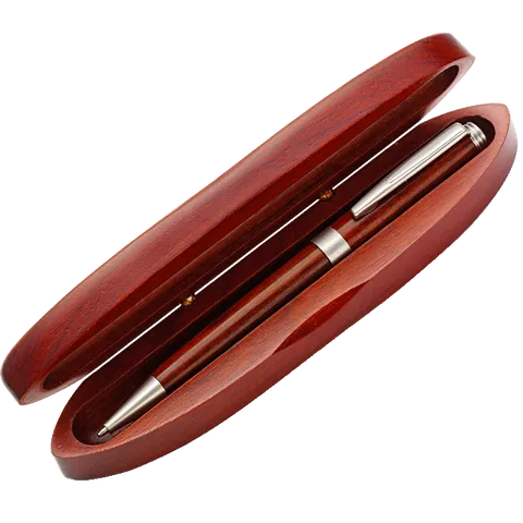 Rosewood Ballpoint Pen in Matching Rosewood Case - Brown
