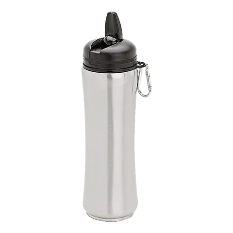 750ml Stainless Steel Bottle With Carabiner - Silver