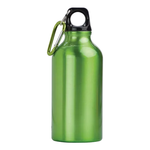 400ml Aluminium Water Bottle with Carabiner Clip