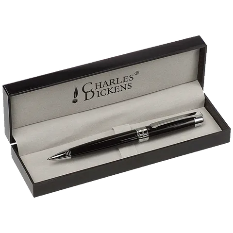 Charles Dickens Lacquered Ballpoint Pen - Black